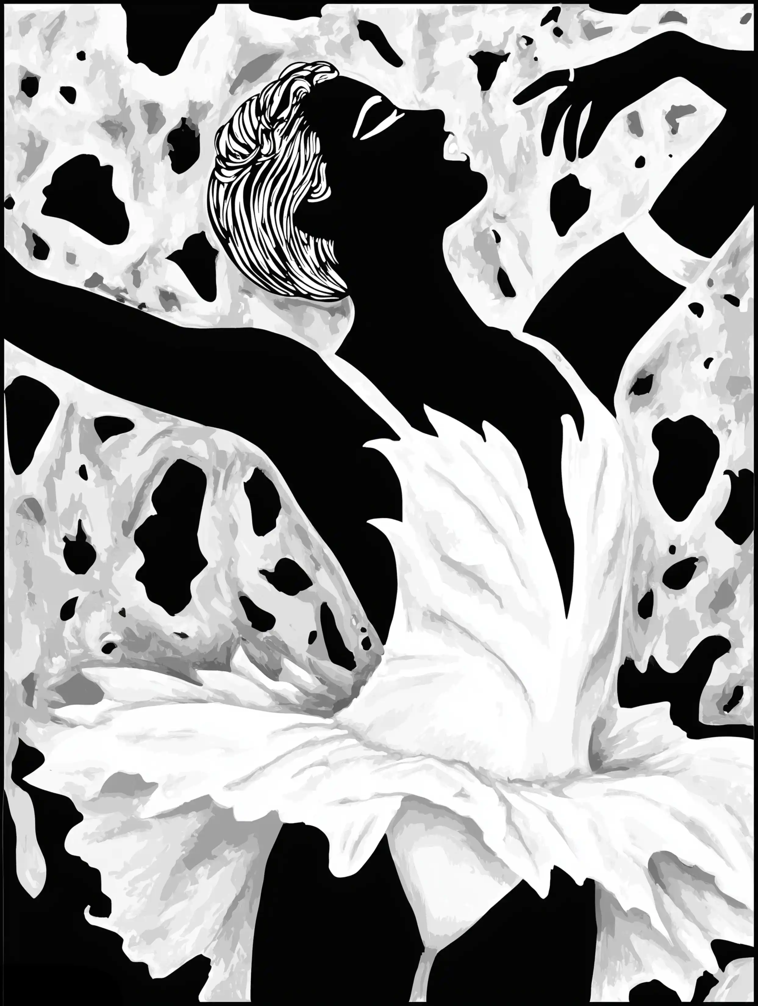 Free ballerina coloring page for adults featuring dark skin ballerina